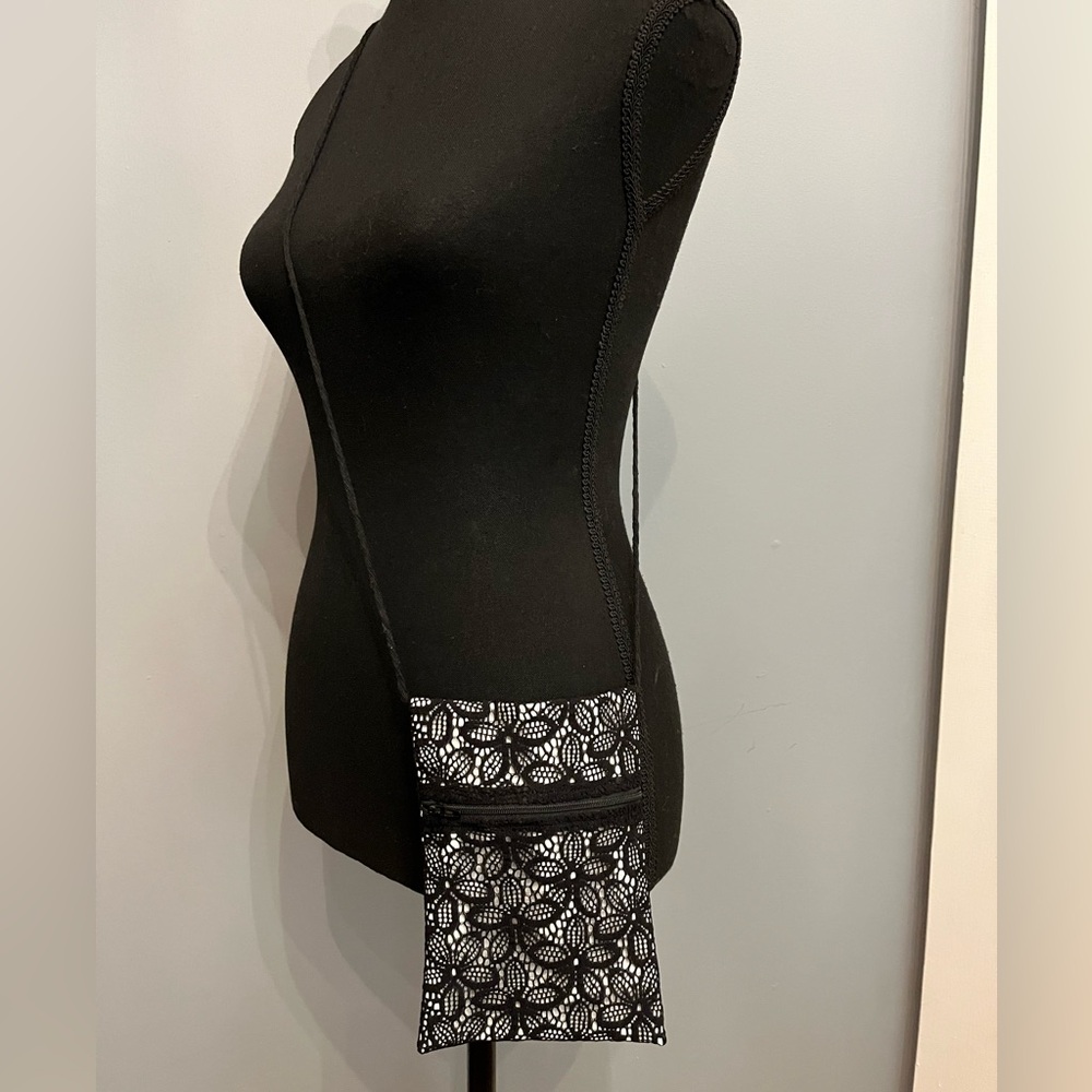 Handmade Black and White Crossbody Bag